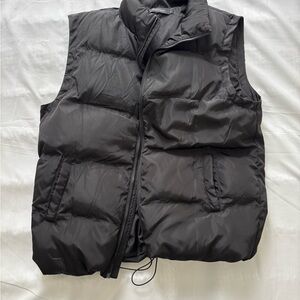 Classic Black Quilted Puffer Vest by Unbranded